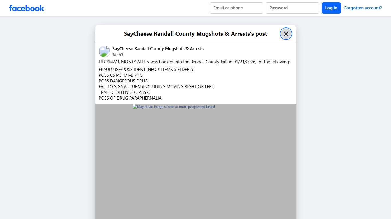 HECKMAN,... - SayCheese Randall County Mugshots & Arrests Facebook